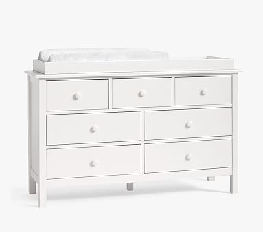 Kendall Extra-Wide Nursery Dresser & Topper Set, Simply White