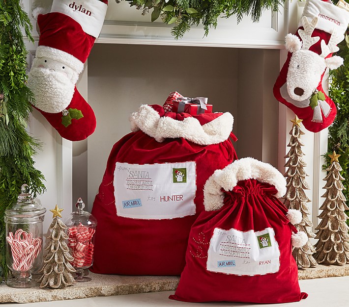 Xmas Gift Sack Bag Large Red And White 'Letter To Santa' Christmas Stocking