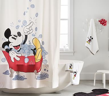 Disney Mickey Mouse Shower Curtain, Mickey And Minnie Mouse Shower Curtain Hooks