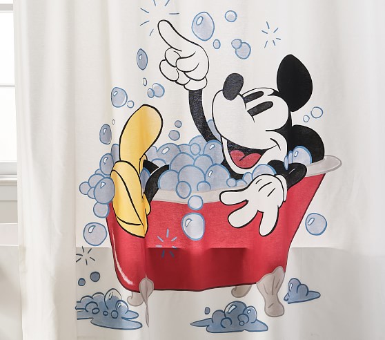 Disney Mickey Mouse Shower Curtain, Mickey And Minnie Mouse Shower Curtain Hooks
