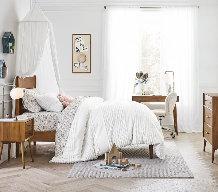 west elm x pbk Modern Kids Mid-Century Bed | Pottery Barn Kids