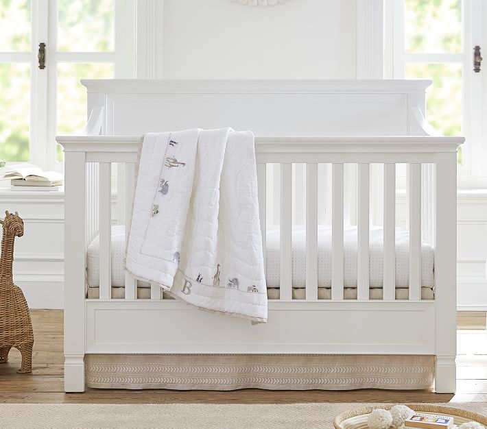 Sweet Animal Linen Crib Skirt Pottery Barn Kids