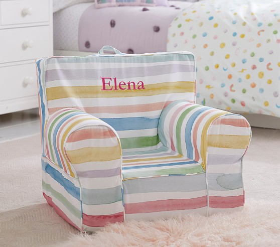 Kayla Rainbow Stripe Twill Anywhere Chair® Slipcover Only