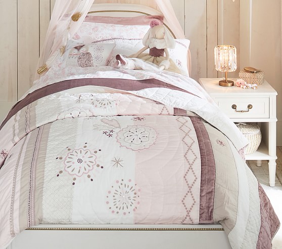 Details about   2pc NEW POTTERY BARN KIDS NICKI EMBROIDERED QUILT & STANDARD SHAM/TWIN OWL 