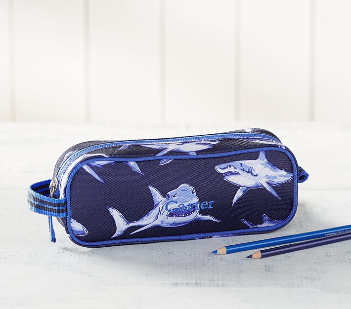 Mackenzie Blue Sharks Kids Pencil Case 