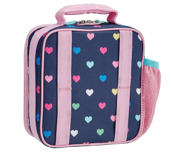 Navy Multicolor Heart Kids Lunch Box | Pottery Barn Kids