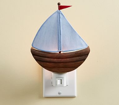 Pottery Barn Kids Nautical Boat Camping Night Lantern Bed Light Lamp Sconce GRN 