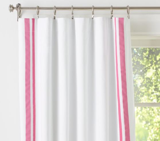 Pottery Barn Kids Rose Pink Glass Blossom Finial Curtain Rod Set of 2 Nickel 