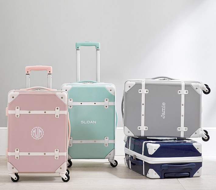 pink trunk suitcase