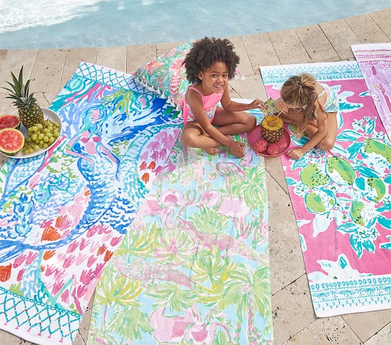 LILLY PULITZER/PB ROUND FAMILY BEACH TOWEL CLIFFSIDE GARDEN FREE SHIPPING NWT 