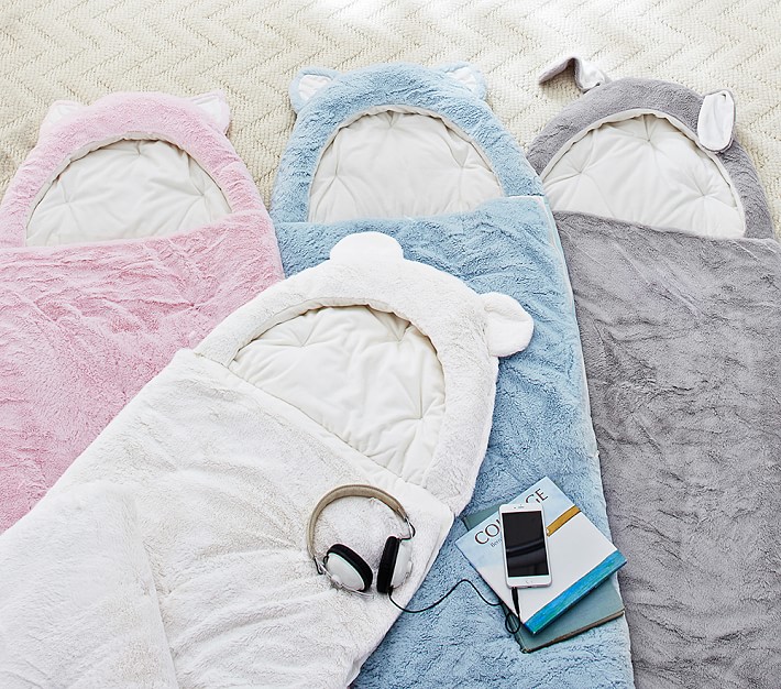 Fur Animal Hood Kids Sleeping Bag Pottery Barn Kids