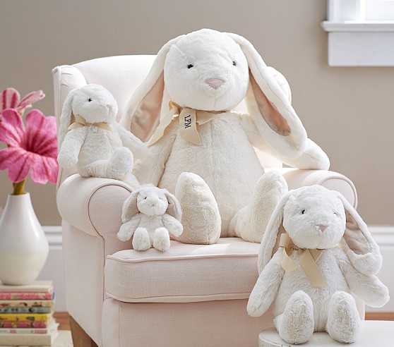 stuffed white bunny toy