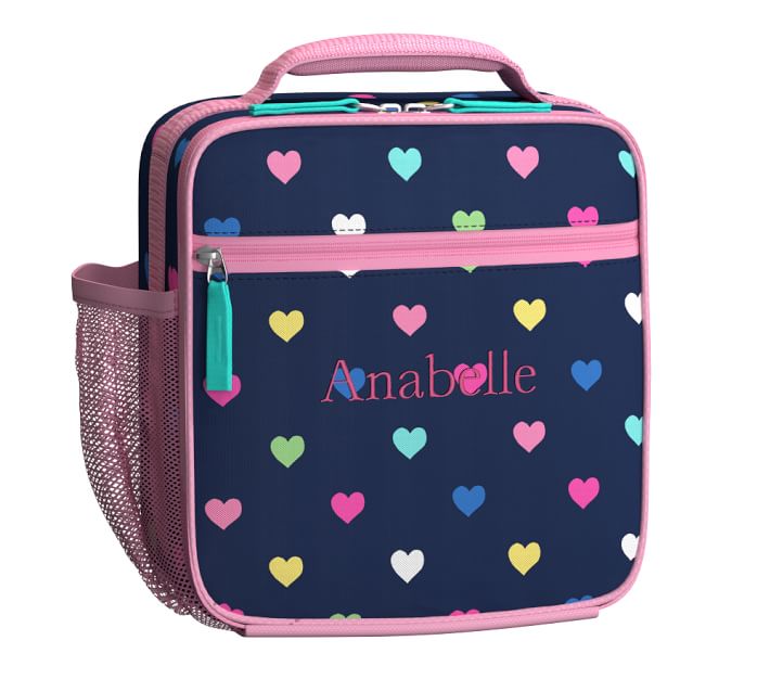 Navy Multicolor Heart Kids Lunch Box Pottery Barn Kids