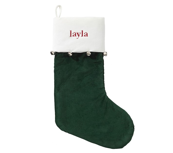 Details about   Pottery Barn Holiday Luxe Unicorn Green Velvet 20" Christmas Stocking SHILOH 