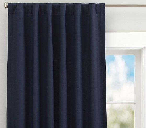 Pottery Barn Kids Quincy Cotton Canvas Blackout Curtain 84" Navy