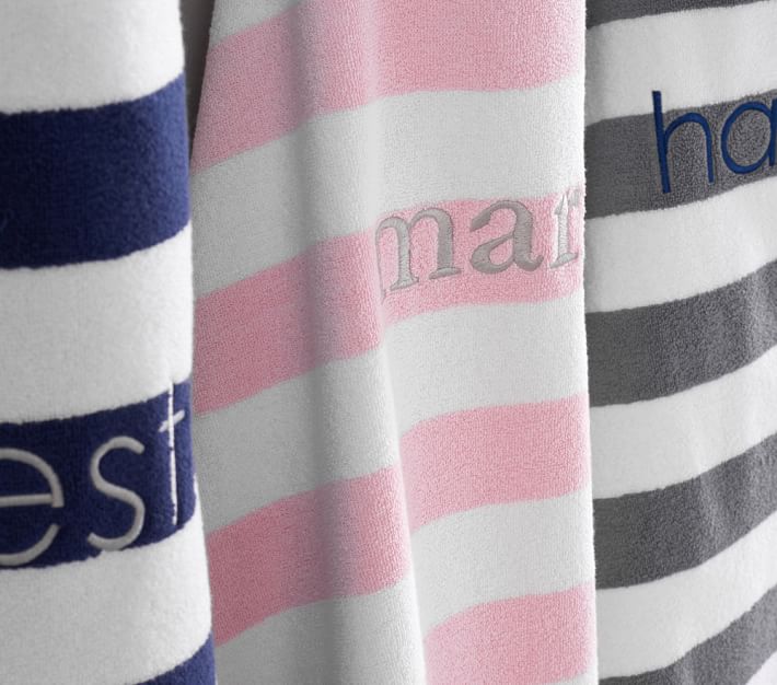 Rugby Stripe Hooded Towel Pottery Barn Kids