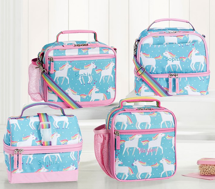 Neoprene Cute Lunch Bags for Kids Girl Unicorn School Office Insulated Lunch Box