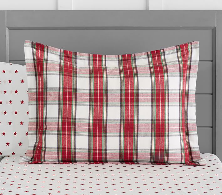 Organic Flannel Tartan Plaid Kids' Duvet Cover Pottery Barn Kids