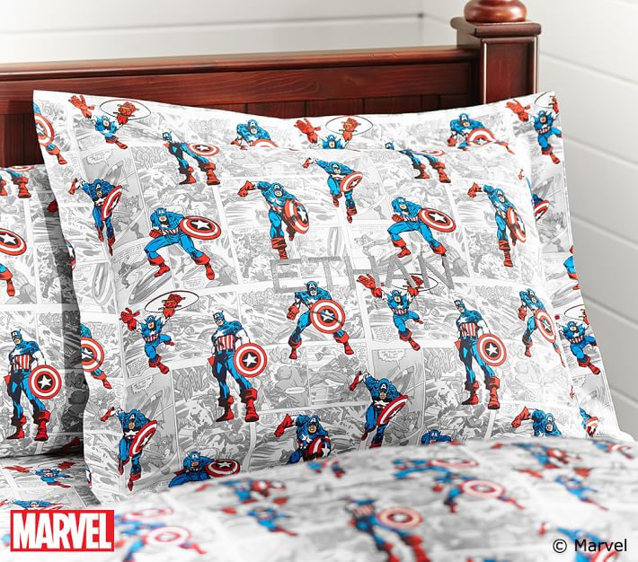 Captain America Comic Kids' Duvet Cover | Pottery Barn Kids