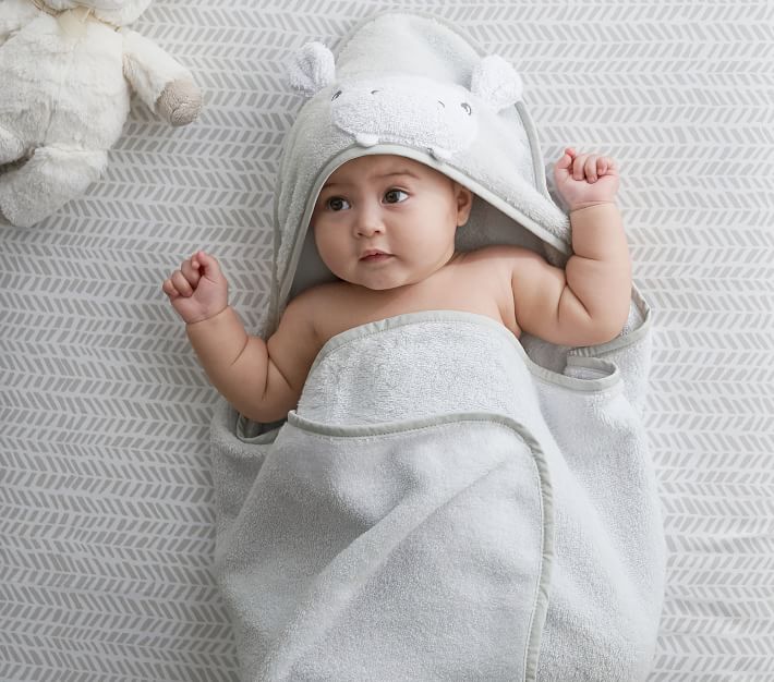 Animal Baby Hooded Towel and Washcloth Sets Pottery Barn Kids