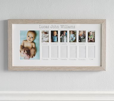 My First Year Beautiful Wooden White Frame Baby Photo Frame 