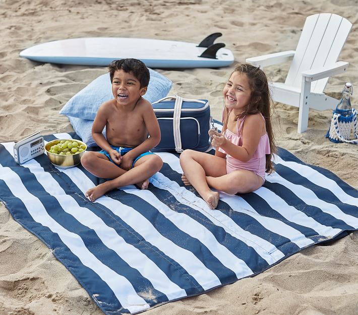 Navy Stripe Picnic Blanket Outdoor Toys Pottery Barn Kids