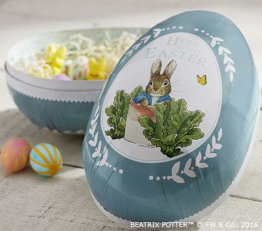 2 Matching Peter Rabbit Germany Paper Mache Easter Egg Boxes Ducklings Beatrix Potter 4-1/2 PME932S x2
