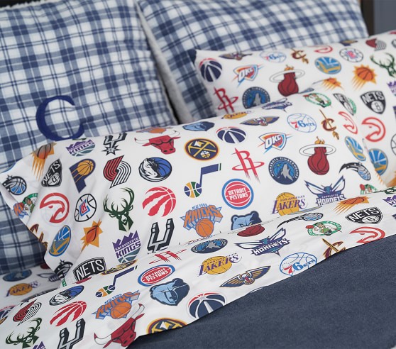 Pottery Barn Kids Organic Cotton Vintage Basket Ball Players Twin Sheet Set New Pottery Barn Kids Organic Cotton Vintage Basket Ball Players Twin Sheet Set New
