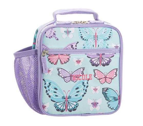 Pottery Barn Kids Butterflies Large Backpack Lunch Box Water Bottle Thermos New 