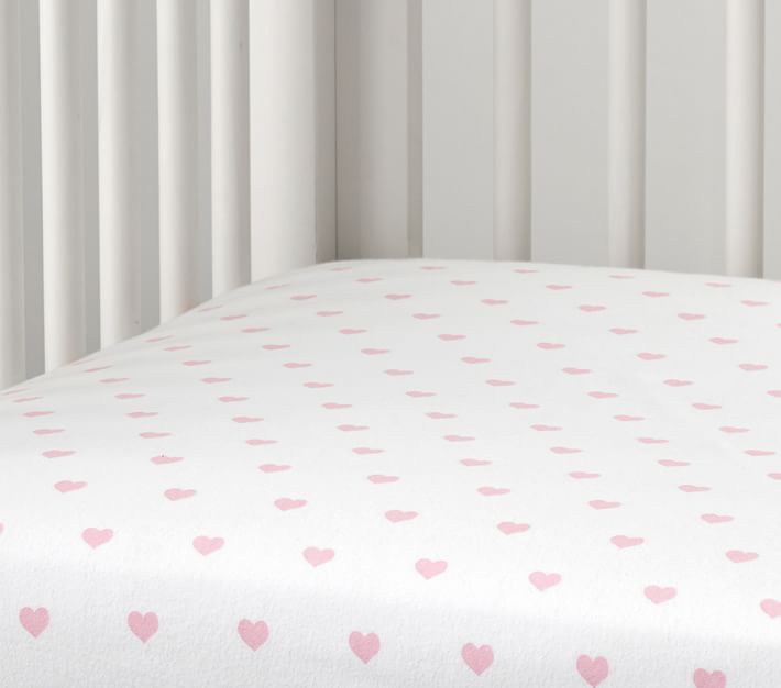 Heart Flannel Crib Sheets Pottery Barn Kids