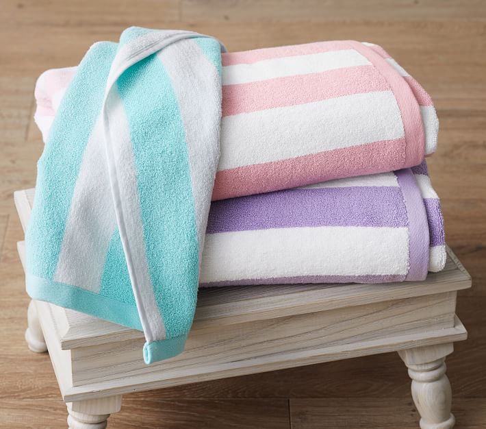 Rugby Stripe Kids Bath Towel Pottery Barn Kids