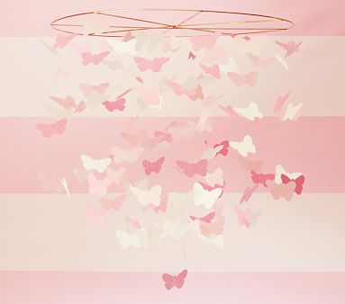 006-Mobile Baby  Suspension Butterfly Cloud Ton Pink