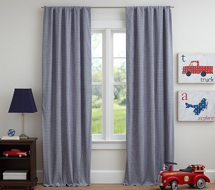 Gingham Kids Blackout Curtain Pottery Barn Kids
