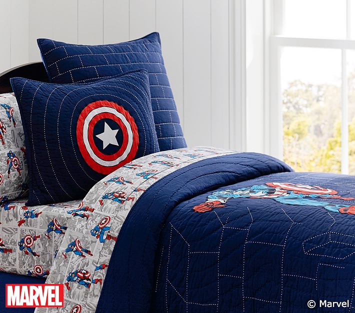 CAPTAIN AMERICA Personalized childrens kids bed pillow case 