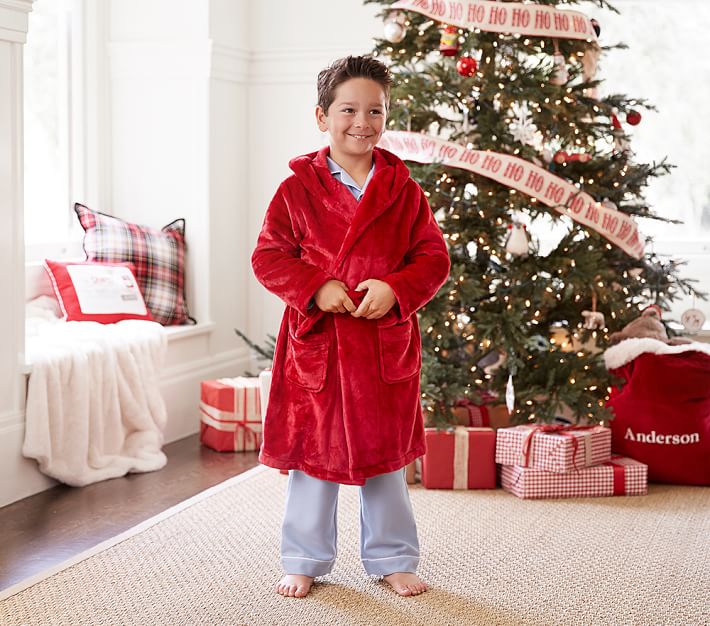 Solid Plush Kids Bathrobes Pottery Barn Kids
