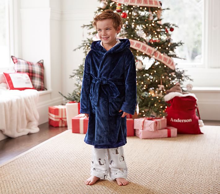 Solid Plush Kids Bathrobes Pottery Barn Kids