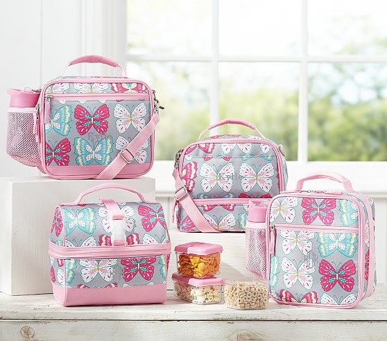 Details about   Kid’s Pottery Barn Lunch Box Mint/Gray w/ Pink Accent 