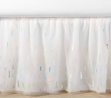 pottery barn kids monique lhuillier Ethereal QUEEN Blossom Embellished bed Skirt