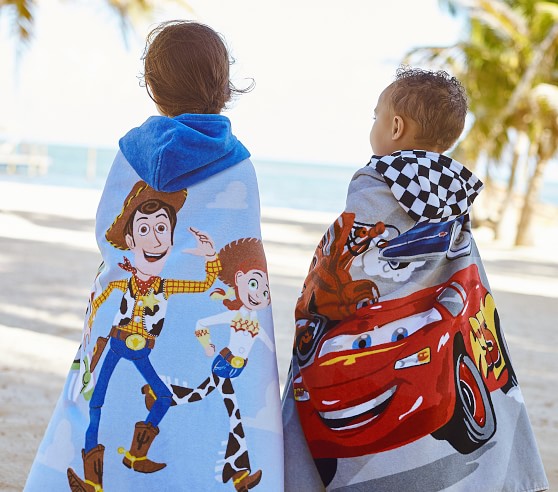 Kids Cars Disney Pixar Hooded Towel-beach Pool Bath Character Towels wrap hood 