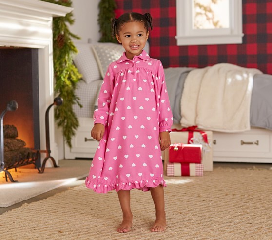 Heart Girls' Flannel Nightgown 