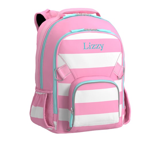 pink striped backpack