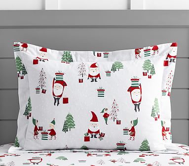 NWT Pottery Barn Kids Holiday Christmas Santa Flannel Duvet Cover Size Twin 