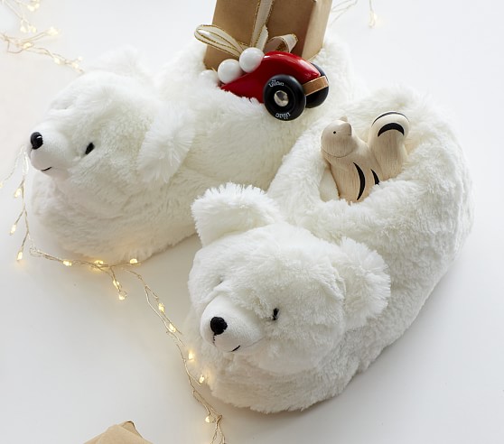 kids polar bear slippers