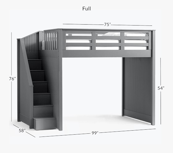 Catalina Stair Loft Bed For Kids, How To Make A Full Size Loft Bed With Stairs