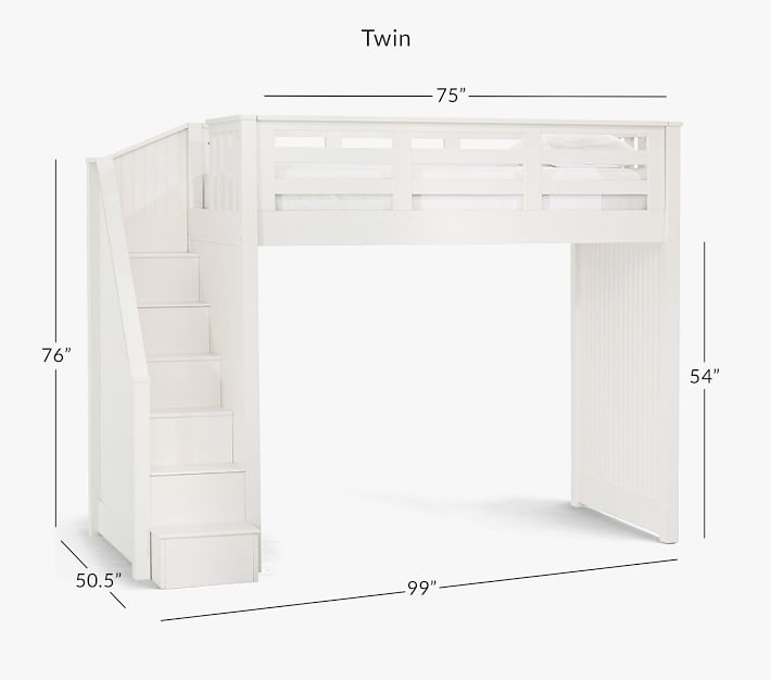 Catalina Stair Loft Bed For Kids Pottery Barn Kids