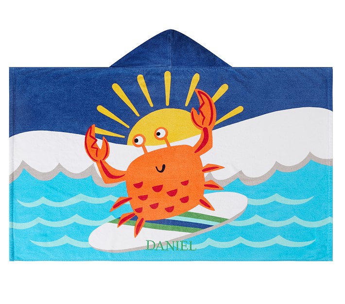 Surf Crab Kid Beach Hooded Towel Pottery Barn Kids