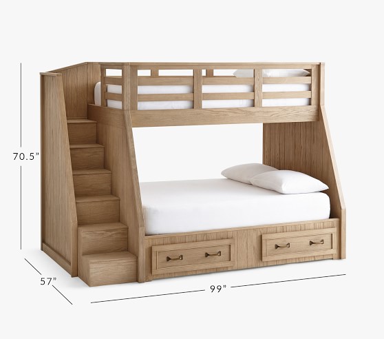 Belden Twin Over Full Stair Loft Bed, Staircase Twin Bunk Bed Dimensions