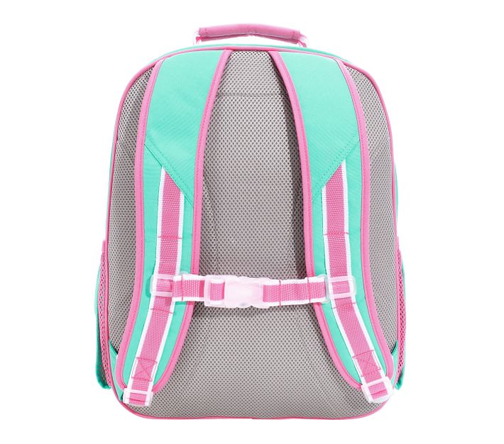 Mackenzie Solid Aqua With Pink Trim Backpacks | Pottery Barn Kids