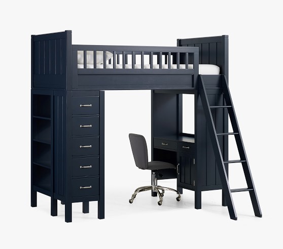 Camp Twin Loft Bed For Kids Pottery, Twin Loft Bed With Desk And Storage Pottery Barn
