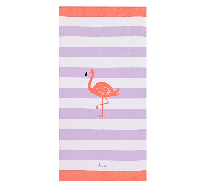 Boys Girls Emoji Flamingos Printed Children Swimming Beach Bath Towel 